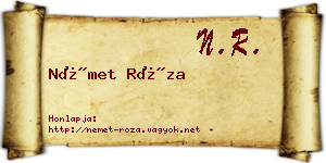 Német Róza névjegykártya